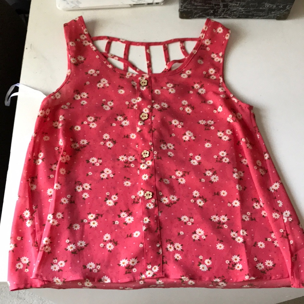 Pink/floral tank top